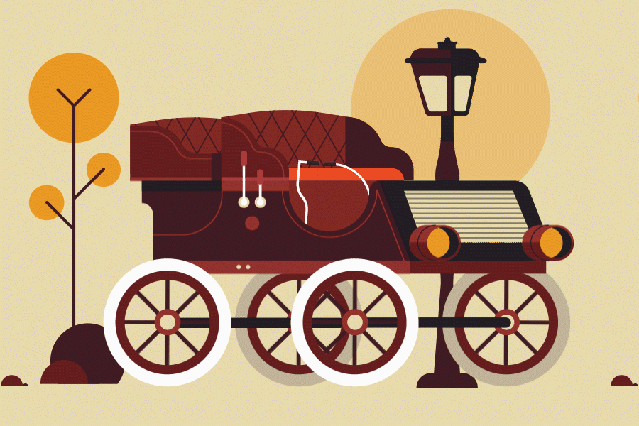 Car and street illustration