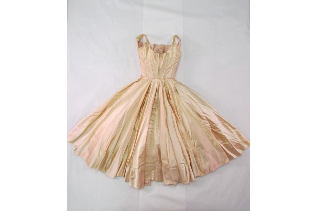 Cream colored Satin dress, full skirt