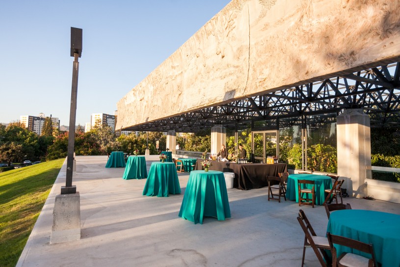 wedding setup roof la brea tar pits